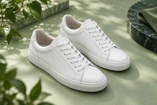 Bir çift temiz beyaz sneaker